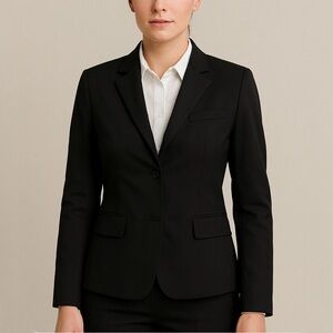 Judith & Charles Classic Black 4 Hidden Buttons Cropped Blazer Size 6